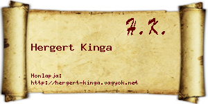Hergert Kinga névjegykártya